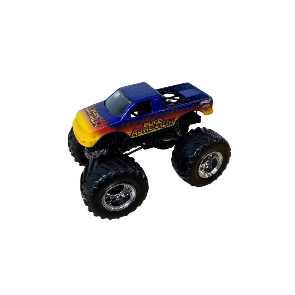 Hot Wheels Monster Jam Pure Adrenalin Diecast Truck 1:64 Blue Yellow Flame